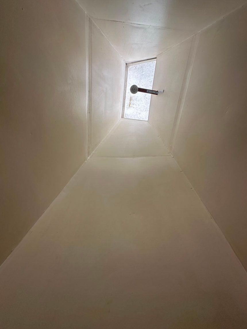 The same skylight shaft clean after remediation